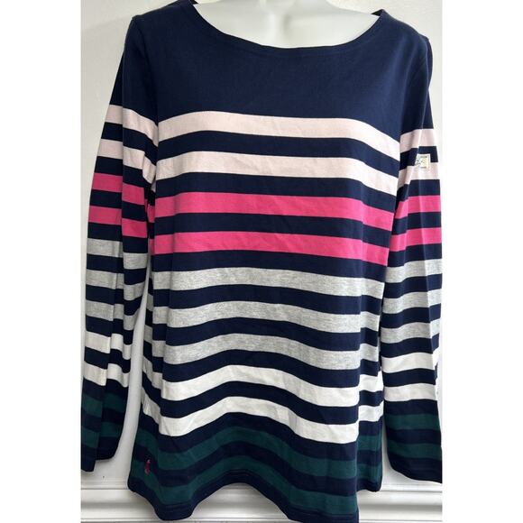 JOULES Womens Boat Neck Jumper Sweater 10 Pullover Striped Multicolor Nautical - Picture 1 of 9